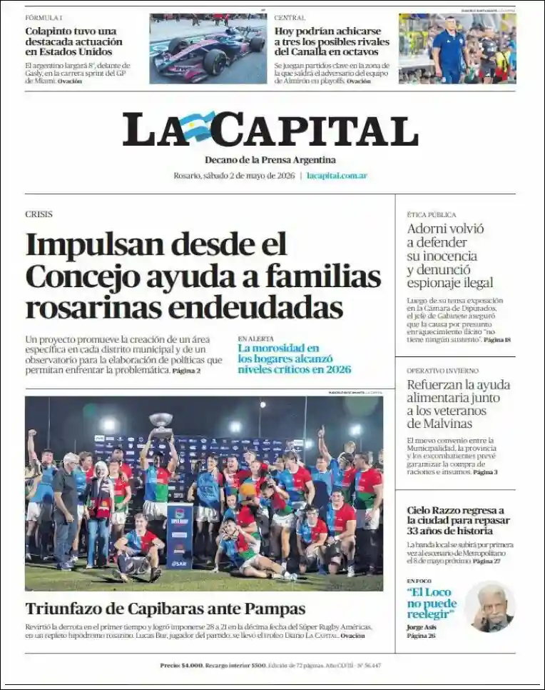 Evolucion Streaming | FM DIMENSIÓN 105.3 - Tapa del diario La Capital Rosario