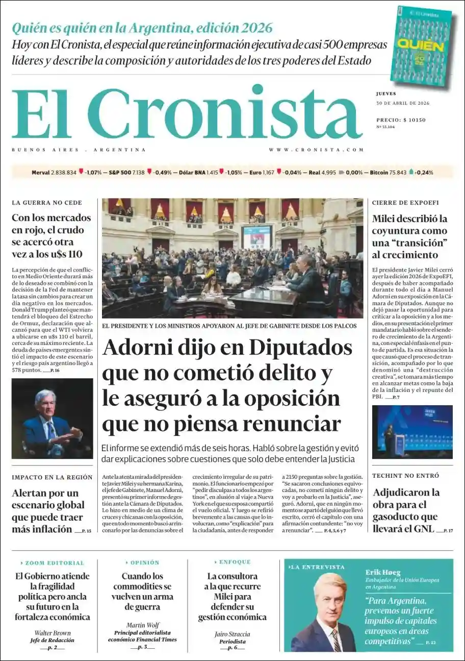 Evolucion Streaming | FM DIMENSIÓN 105.3 - Tapa del diario Cronista
