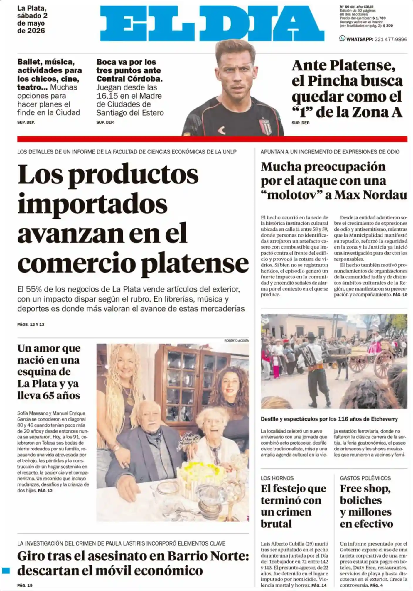 Evolucion Streaming | FM DIMENSIÓN 105.3 - Tapa del diario El Dia