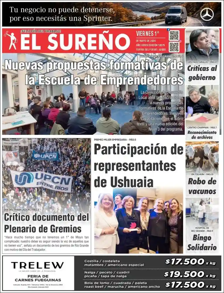 Evolucion Streaming | FM DIMENSIÓN 105.3 - Tapa del diario El Sureño