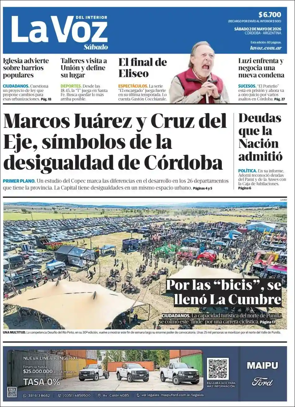 Evolucion Streaming | FM DIMENSIÓN 105.3 - Tapa del diario La Voz