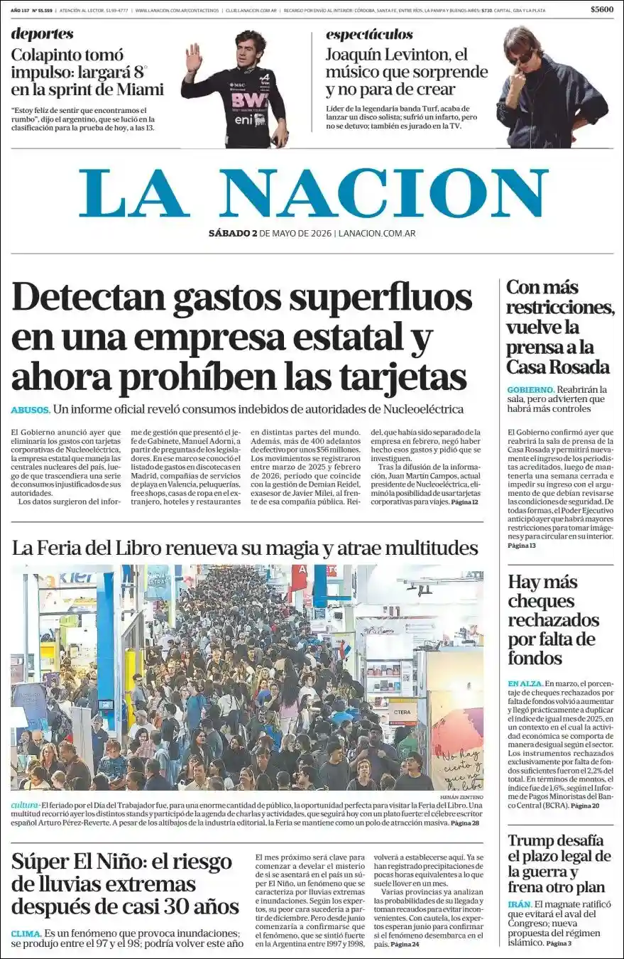 Evolucion Streaming | FM DIMENSIÓN 105.3 - Tapa del diario Nacion