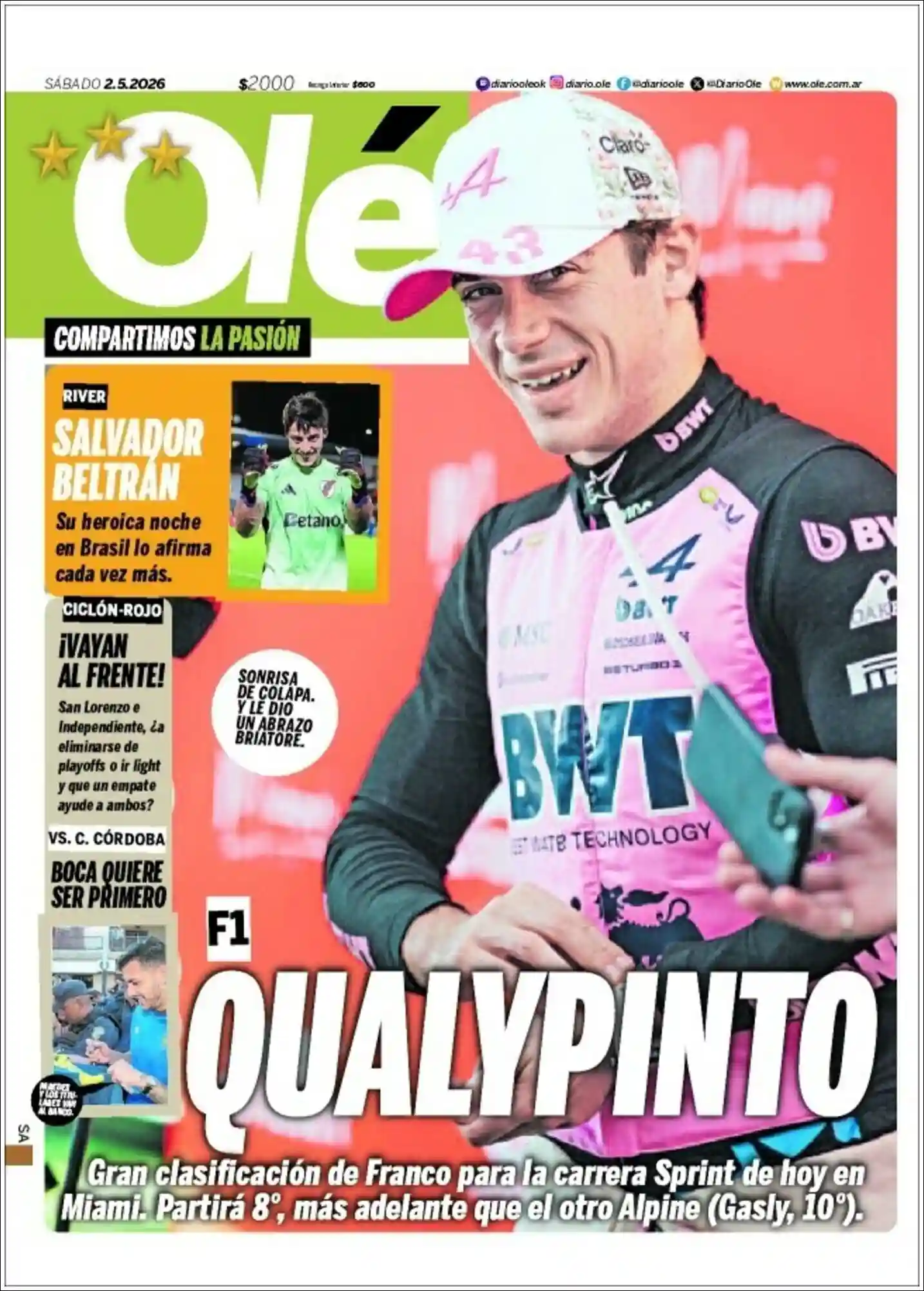 Evolucion Streaming | FM DIMENSIÓN 105.3 - Tapa del diario Ole