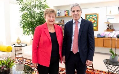 Luis Caputo se vio con la titular del Fondo Monetario en Davos